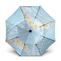 Polynesian Vintage Floral Umbrella Azure Motifs LT7 One Size Folded 11.42 inch Opened Diameter 37.4 inch Azure - Polynesian Pride