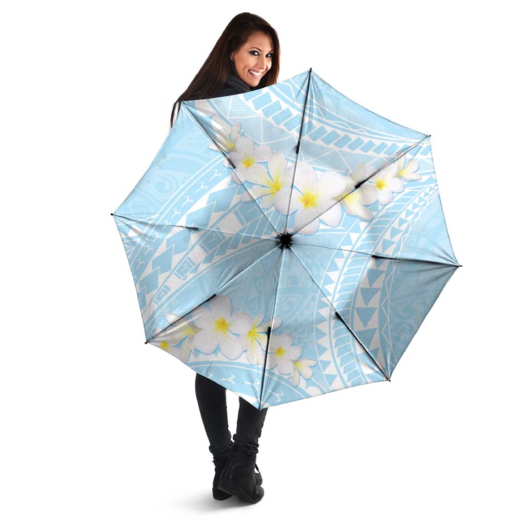 Polynesian Vintage Floral Umbrella Azure Motifs LT7 - Polynesian Pride