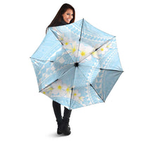 Polynesian Vintage Floral Umbrella Azure Motifs LT7 - Polynesian Pride
