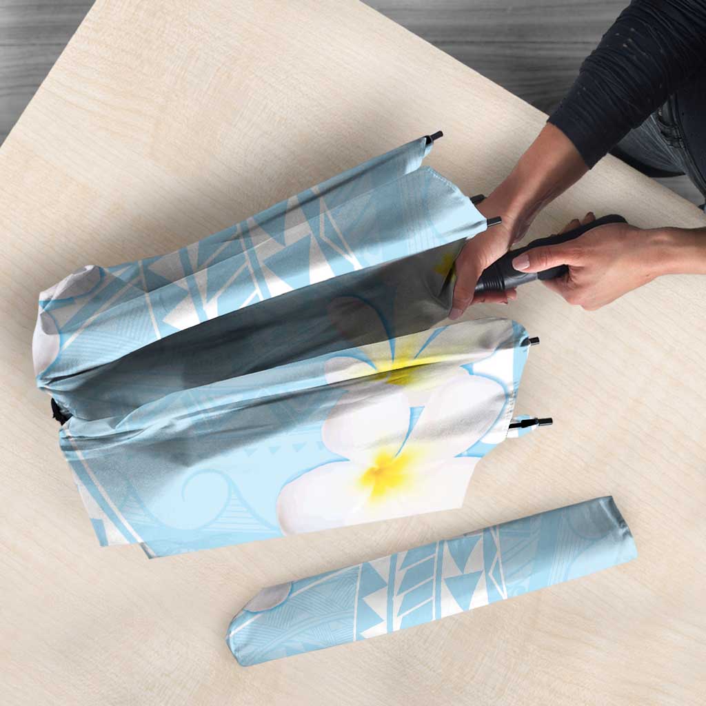Polynesian Vintage Floral Umbrella Azure Motifs LT7 - Polynesian Pride