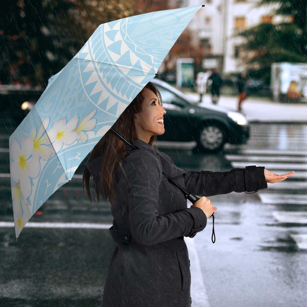 Polynesian Vintage Floral Umbrella Azure Motifs LT7 - Polynesian Pride