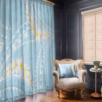 Polynesian Vintage Floral Window Curtain Azure Motifs LT7 - Polynesian Pride