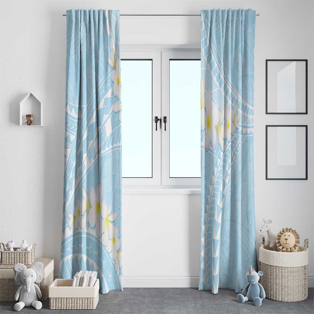 Polynesian Vintage Floral Window Curtain Azure Motifs LT7 - Polynesian Pride