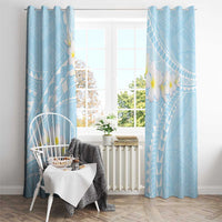 Polynesian Vintage Floral Window Curtain Azure Motifs LT7 - Polynesian Pride