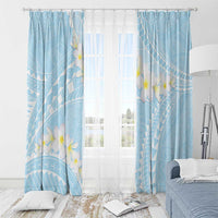 Polynesian Vintage Floral Window Curtain Azure Motifs LT7 - Polynesian Pride