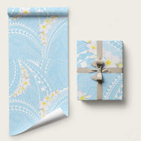 Polynesian Vintage Floral Wrapping Paper Azure Motifs LT7 58" × 23" Azure - Polynesian Pride