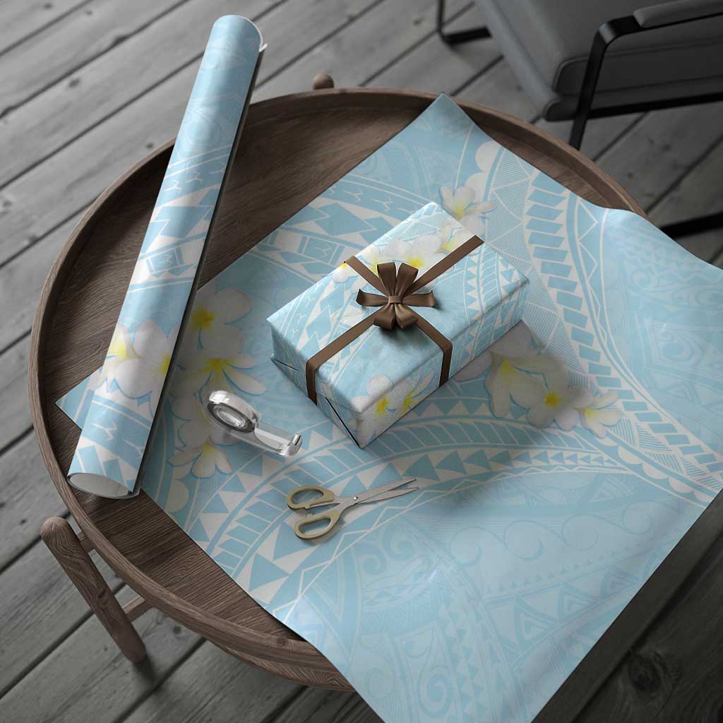 Polynesian Vintage Floral Wrapping Paper Azure Motifs LT7 - Polynesian Pride
