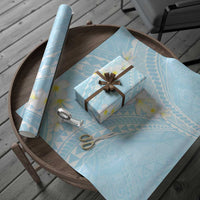 Polynesian Vintage Floral Wrapping Paper Azure Motifs LT7 - Polynesian Pride