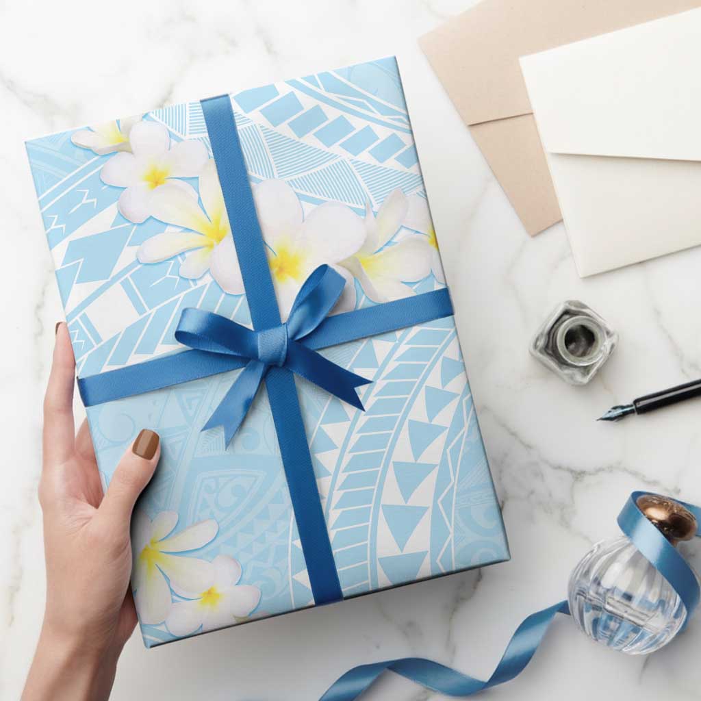 Polynesian Vintage Floral Wrapping Paper Azure Motifs LT7 - Polynesian Pride