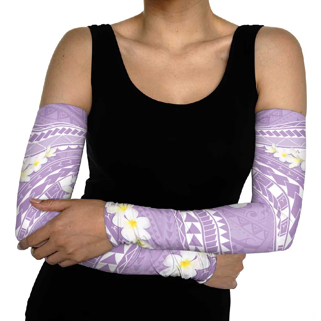 Polynesian Vintage Floral Arm Sleeves Lavender Motifs LT7 - Polynesian Pride