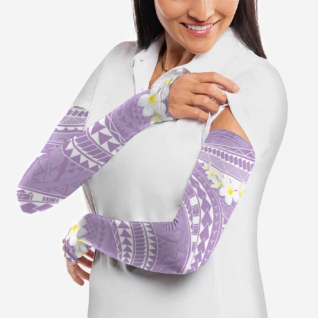 Polynesian Vintage Floral Arm Sleeves Lavender Motifs LT7 - Polynesian Pride