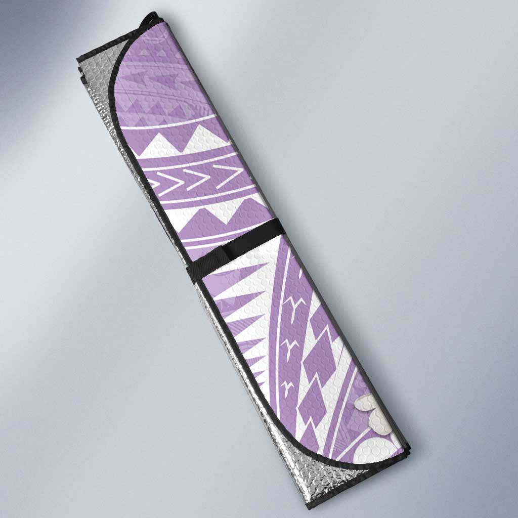 Polynesian Vintage Floral Auto Sun Shade Lavender Motifs LT7 - Polynesian Pride