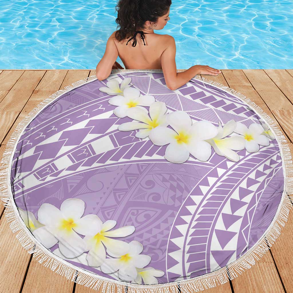 Polynesian Vintage Floral Beach Blanket Lavender Motifs LT7 - Polynesian Pride