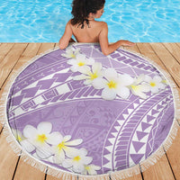 Polynesian Vintage Floral Beach Blanket Lavender Motifs LT7 - Polynesian Pride