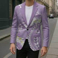 Polynesian Vintage Floral Blazer Lavender Motifs LT7 - Polynesian Pride