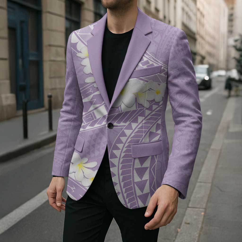 Polynesian Vintage Floral Blazer Lavender Motifs LT7 - Polynesian Pride