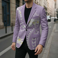 Polynesian Vintage Floral Blazer Lavender Motifs LT7 - Polynesian Pride