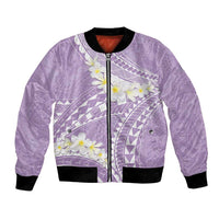 Polynesian Vintage Floral Bomber Jacket Lavender Motifs LT7 Unisex Lavender - Polynesian Pride