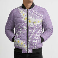 Polynesian Vintage Floral Bomber Puffer Jacket Lavender Motifs LT7 - Polynesian Pride