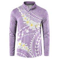 Polynesian Vintage Floral Button Sweatshirt Lavender Motifs LT7 Lavender - Polynesian Pride