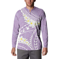Polynesian Vintage Floral Button Sweatshirt Lavender Motifs LT7 - Polynesian Pride