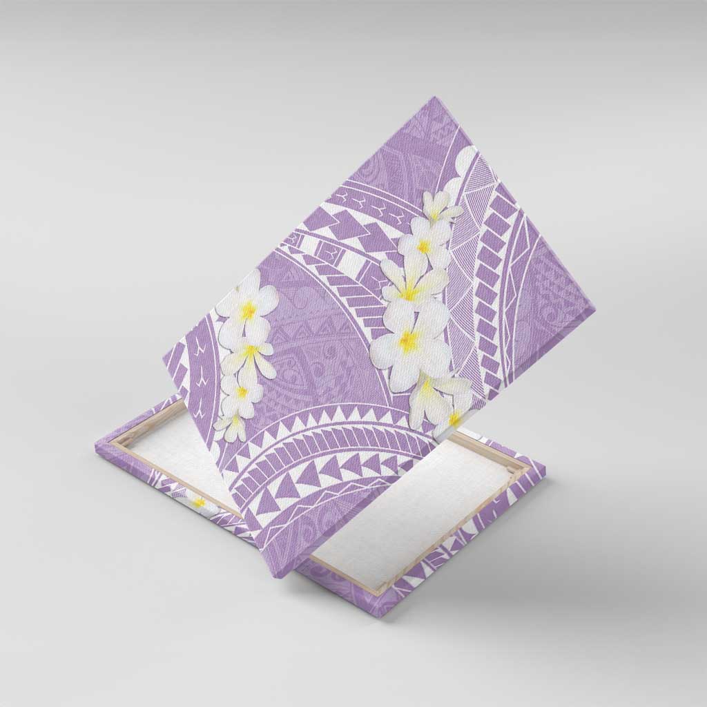 Polynesian Vintage Floral Canvas Wall Art Lavender Motifs LT7 With Frame Lavender - Polynesian Pride