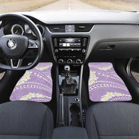 Polynesian Vintage Floral Car Mats Lavender Motifs LT7 Set 2pcs - Front Lavender - Polynesian Pride