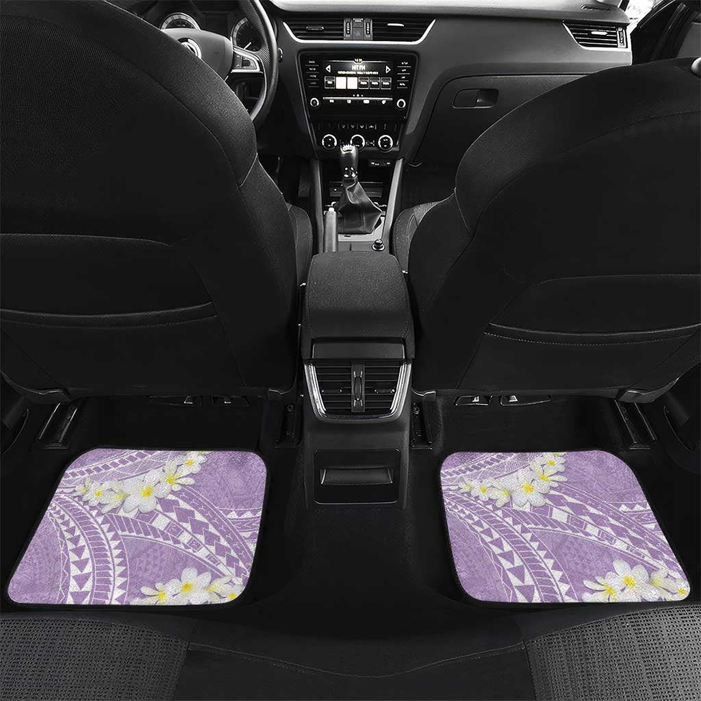 Polynesian Vintage Floral Car Mats Lavender Motifs LT7 Set 2pcs - Back Lavender - Polynesian Pride