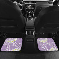 Polynesian Vintage Floral Car Mats Lavender Motifs LT7 Set 2pcs - Back Lavender - Polynesian Pride
