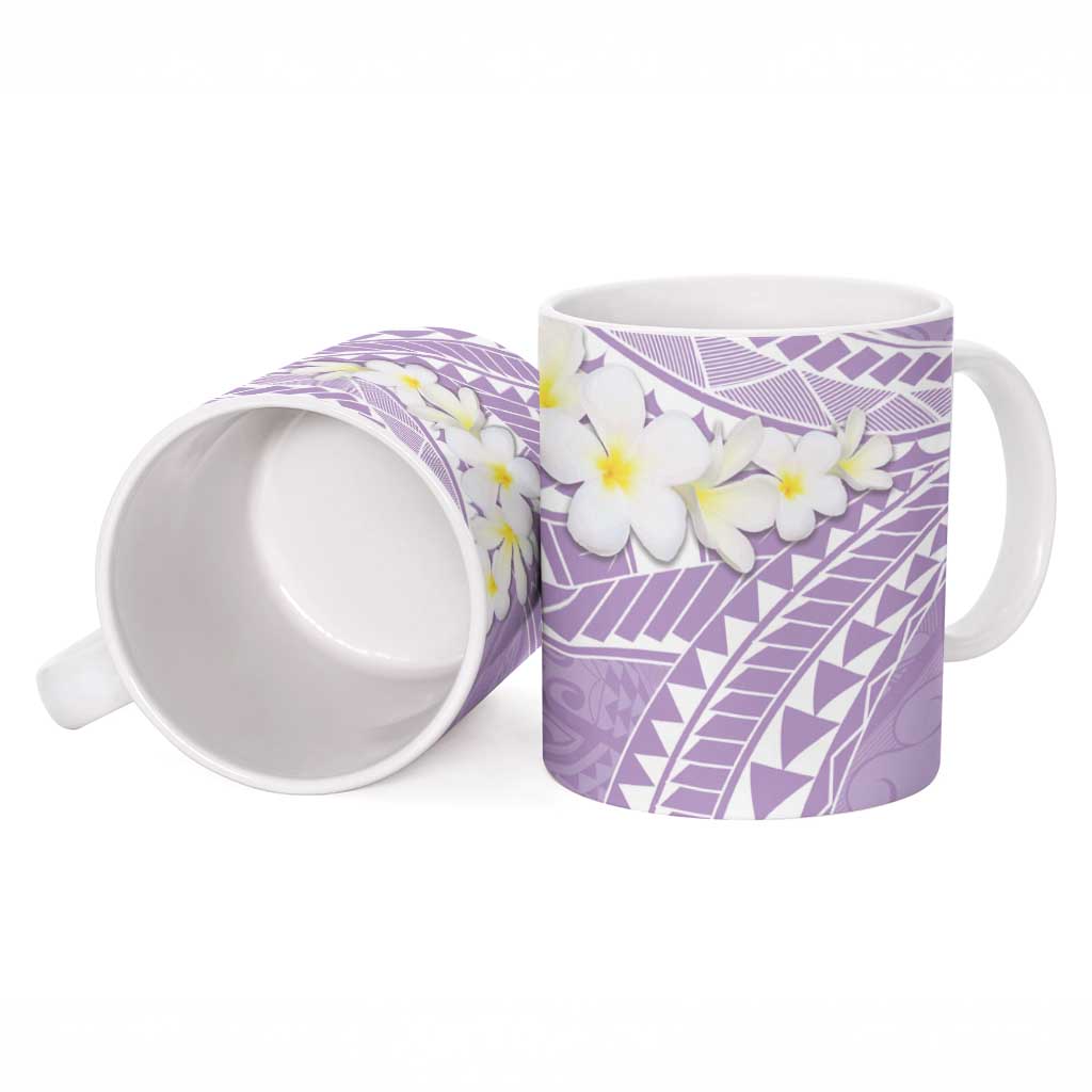 Polynesian Vintage Floral Ceramic Mug Lavender Motifs LT7 - Polynesian Pride