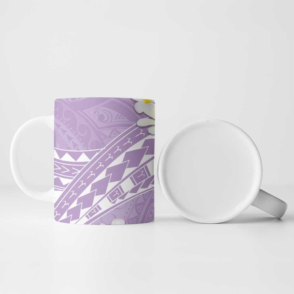 Polynesian Vintage Floral Ceramic Mug Lavender Motifs LT7 - Polynesian Pride