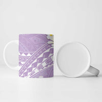 Polynesian Vintage Floral Ceramic Mug Lavender Motifs LT7 - Polynesian Pride