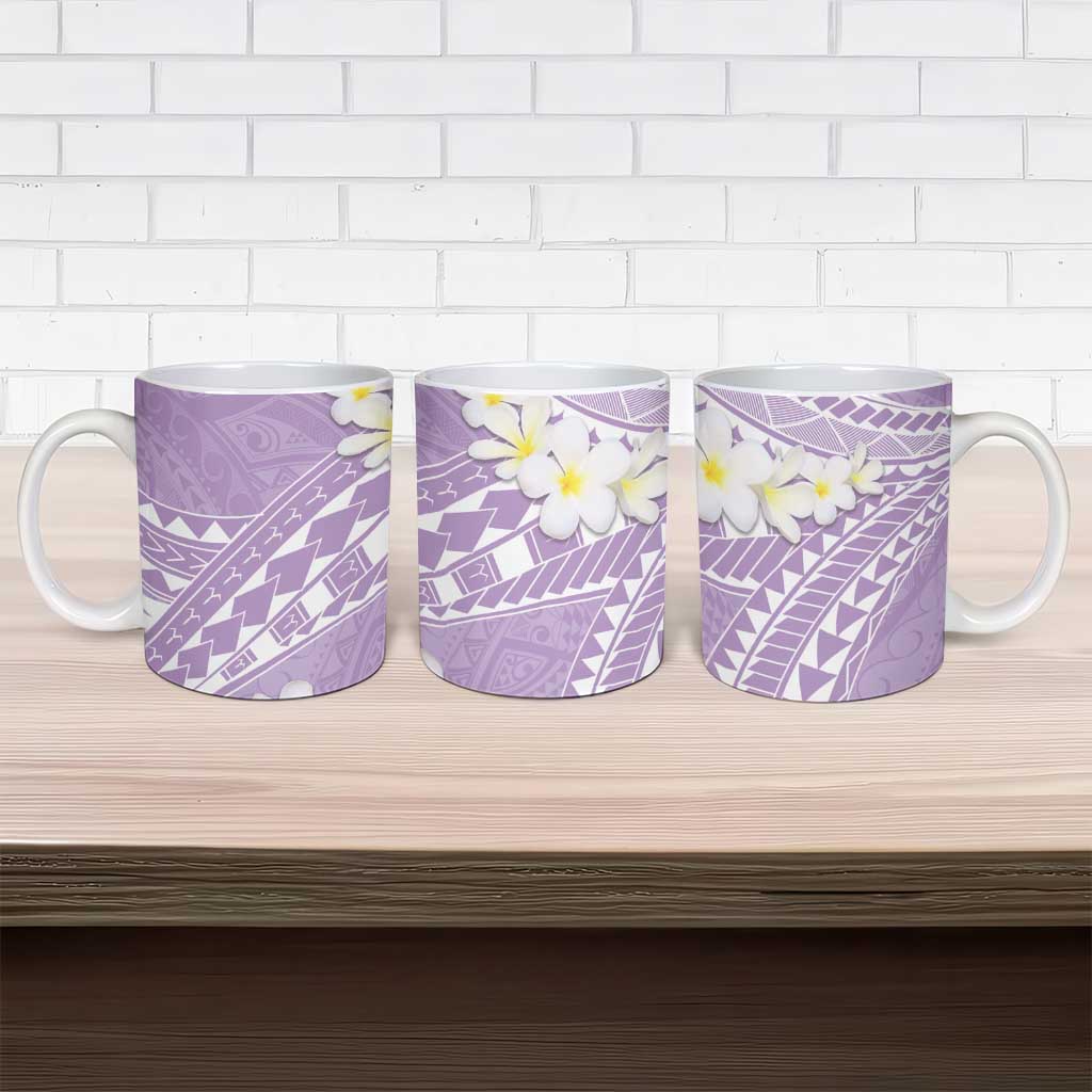 Polynesian Vintage Floral Ceramic Mug Lavender Motifs LT7 - Polynesian Pride