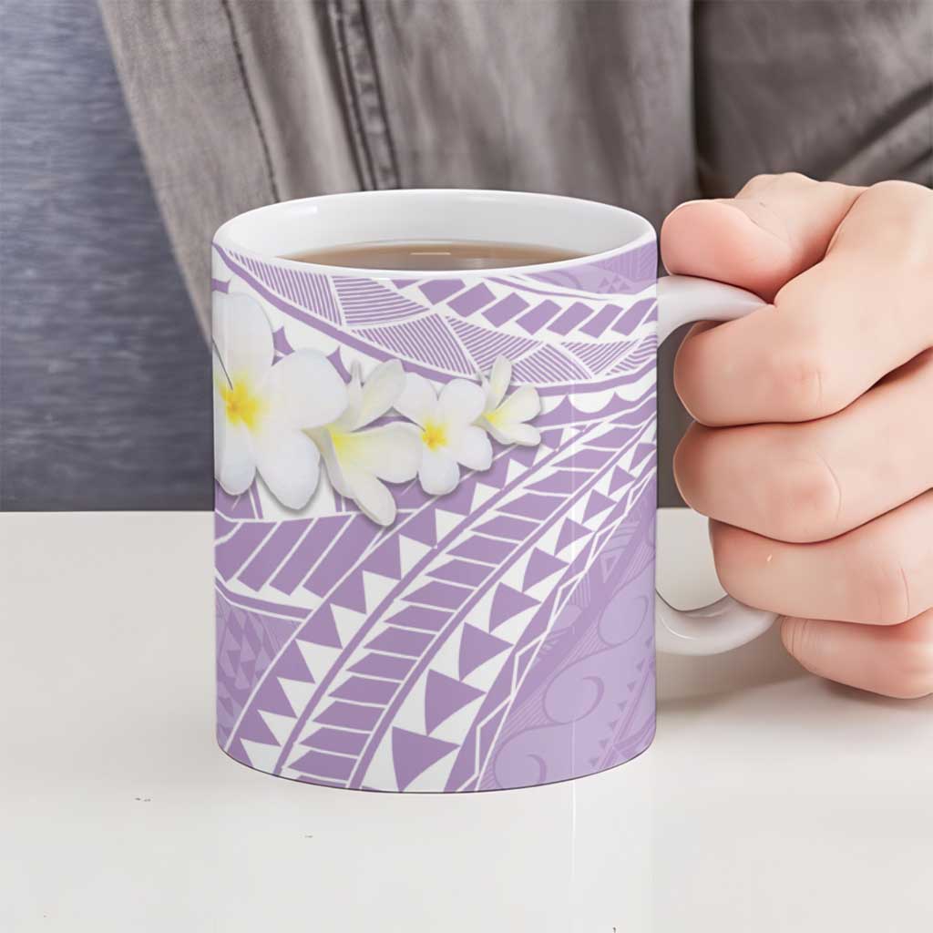 Polynesian Vintage Floral Ceramic Mug Lavender Motifs LT7 - Polynesian Pride