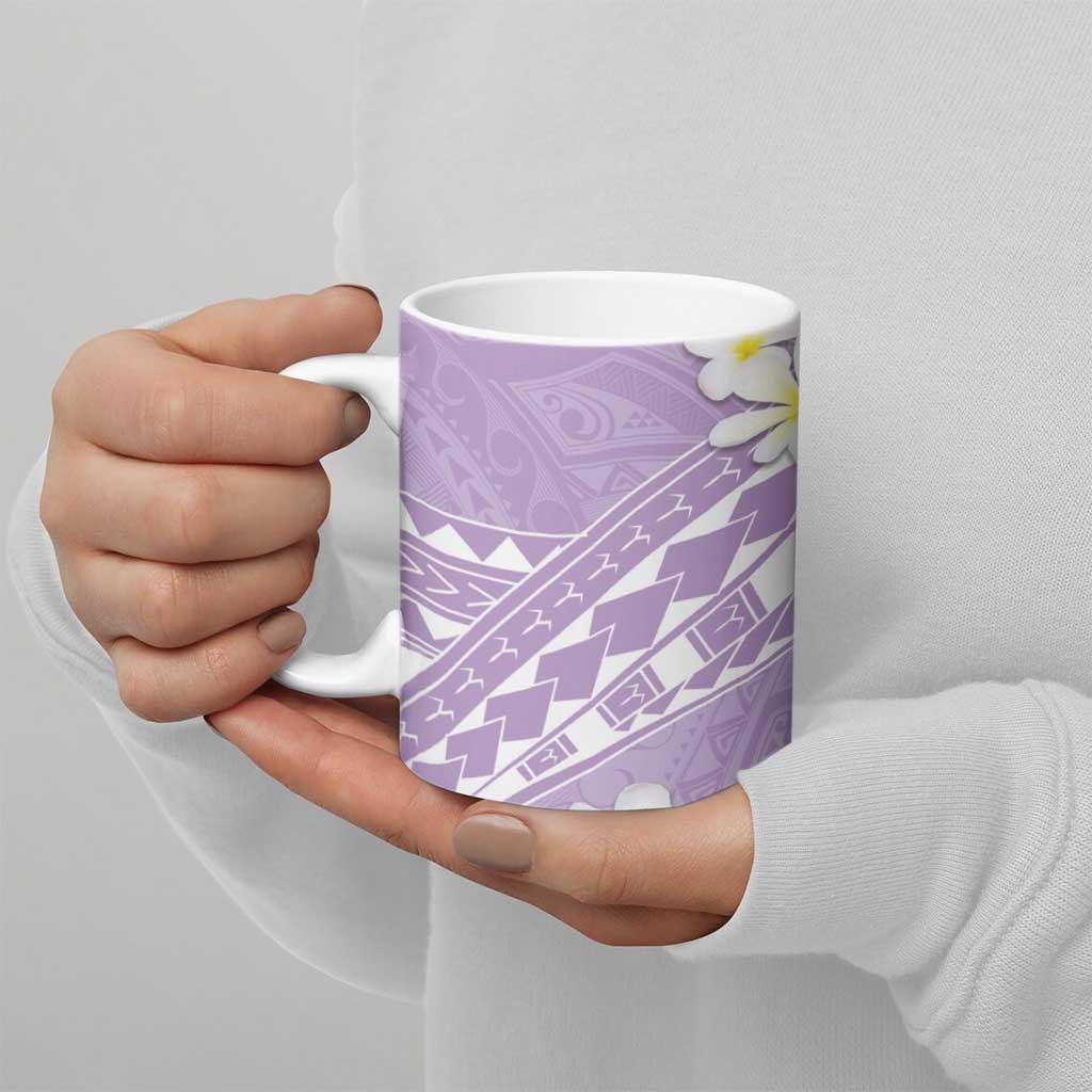 Polynesian Vintage Floral Ceramic Mug Lavender Motifs LT7 - Polynesian Pride