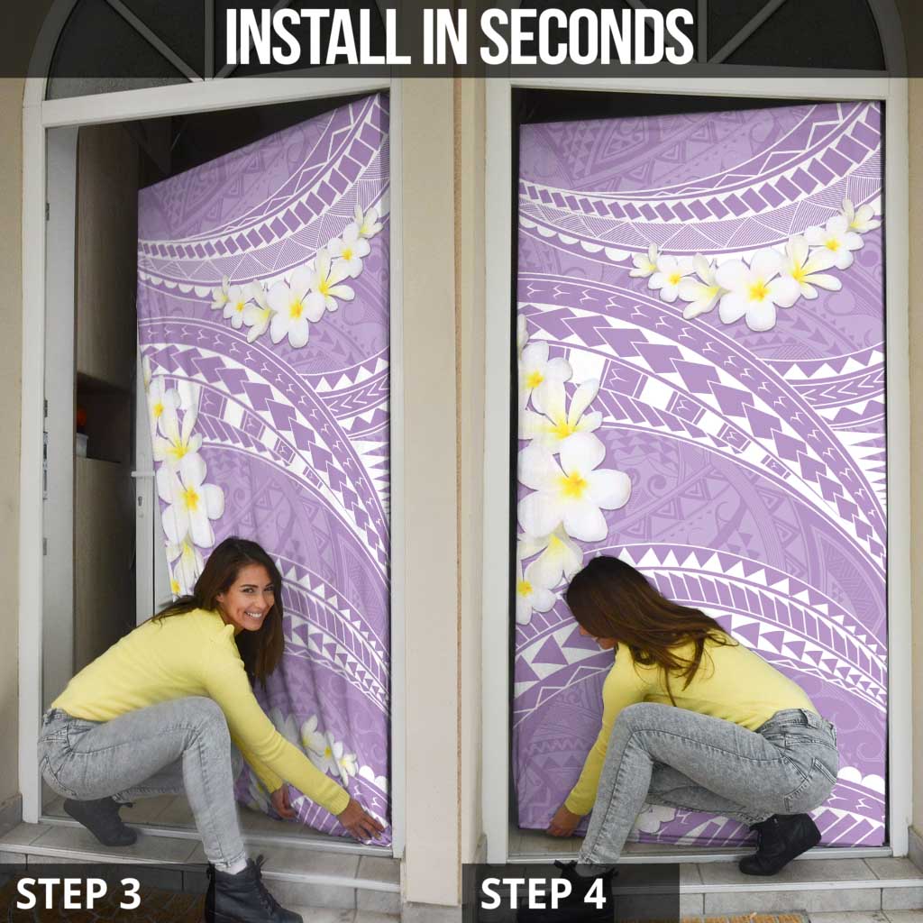 Polynesian Vintage Floral Door Cover Lavender Motifs LT7 - Polynesian Pride