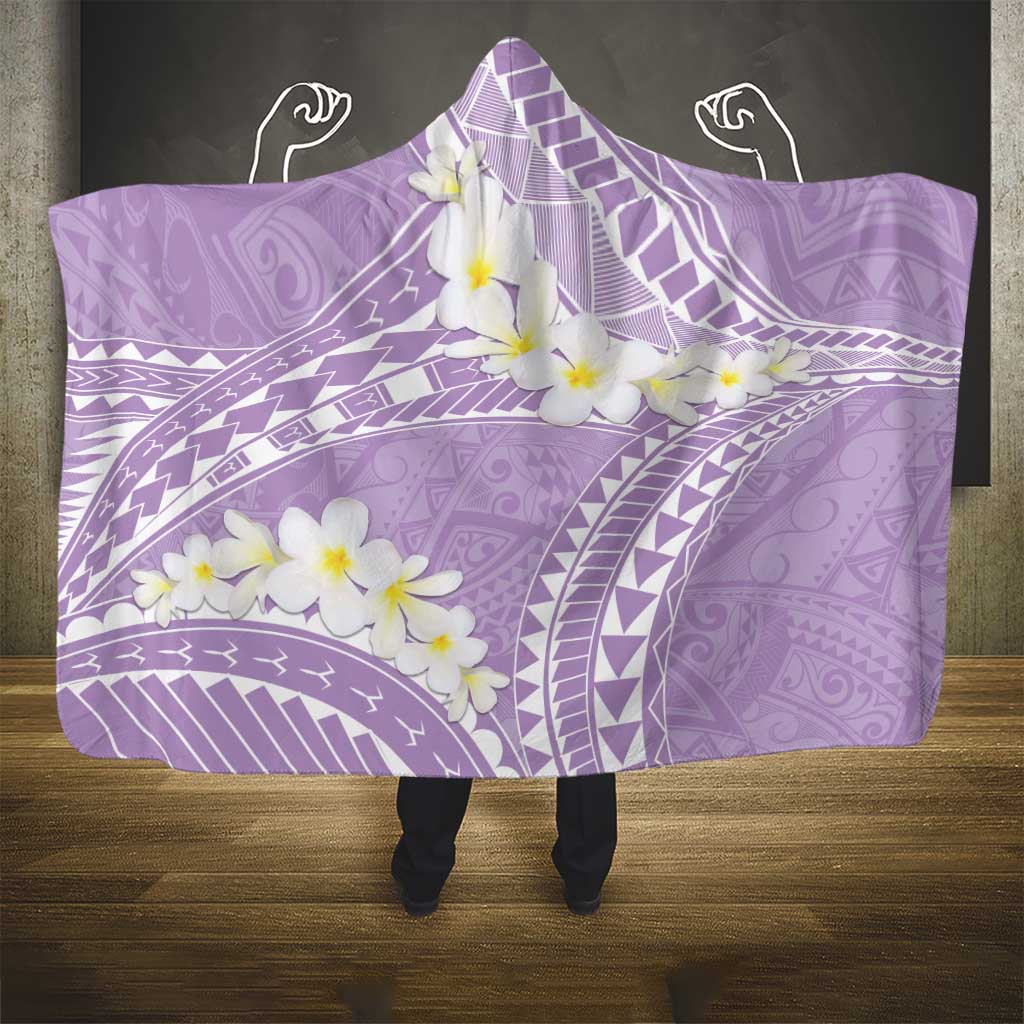 Polynesian Vintage Floral Hooded Blanket Lavender Motifs LT7 - Polynesian Pride