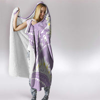 Polynesian Vintage Floral Hooded Blanket Lavender Motifs LT7 - Polynesian Pride