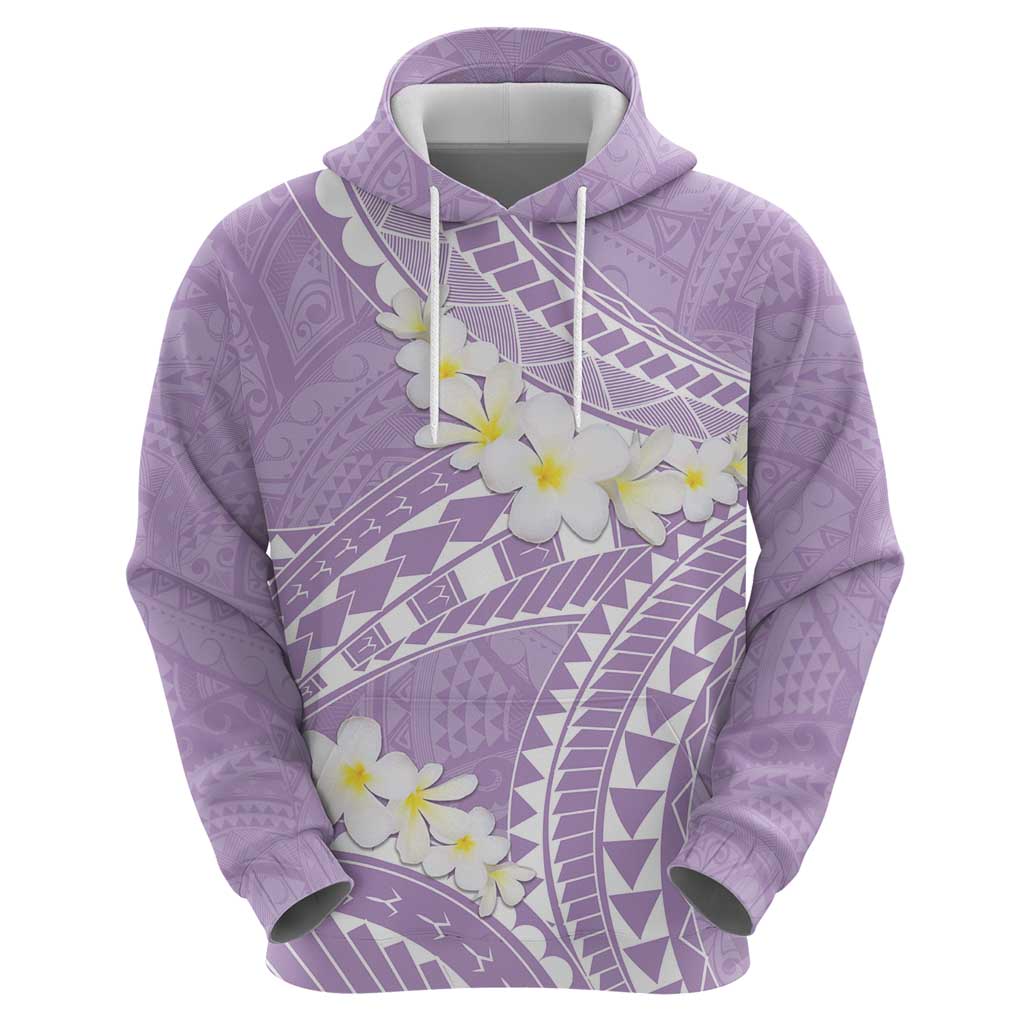 Polynesian Vintage Floral Hoodie Lavender Motifs LT7 - Polynesian Pride