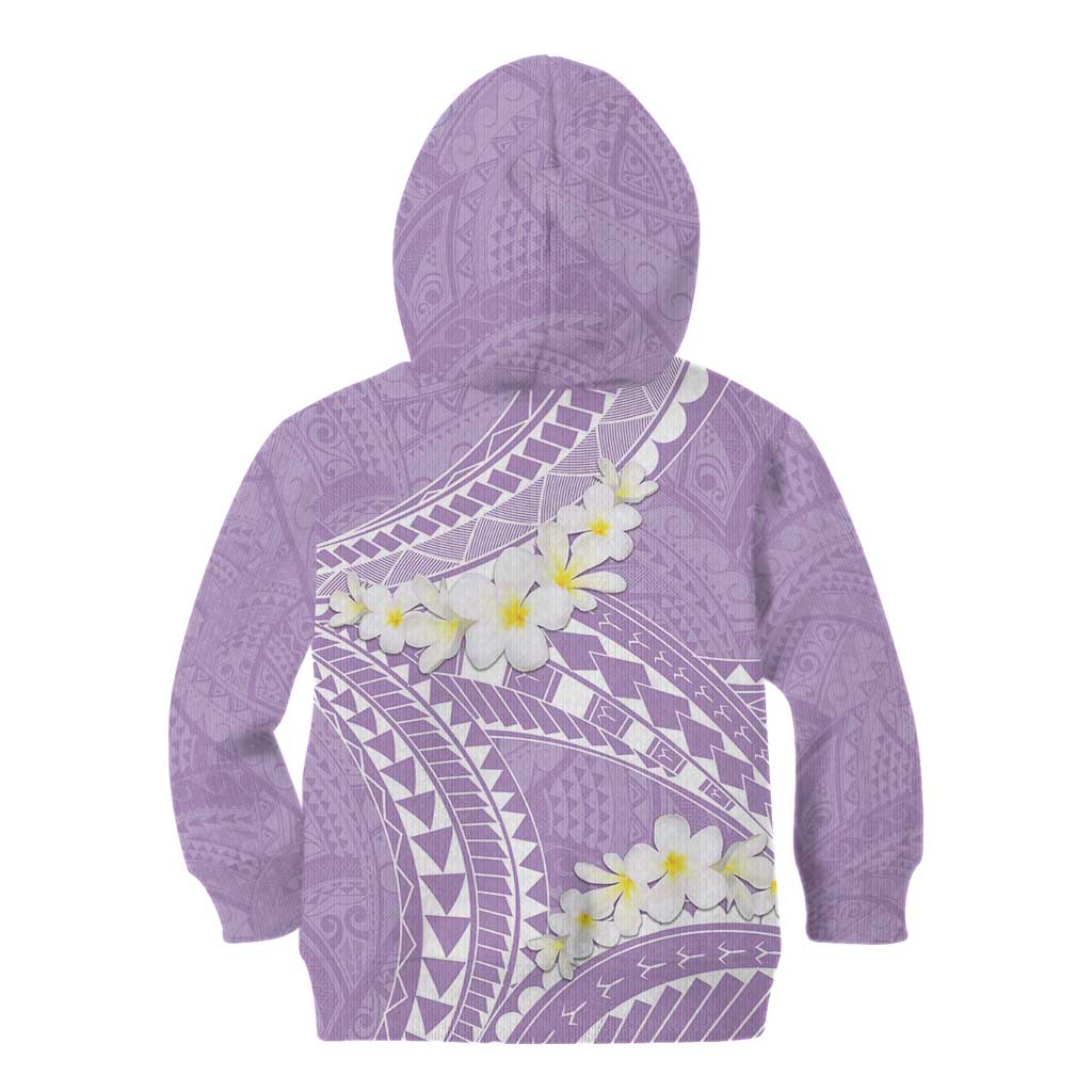 Polynesian Vintage Floral Kid Hoodie Lavender Motifs LT7 - Polynesian Pride