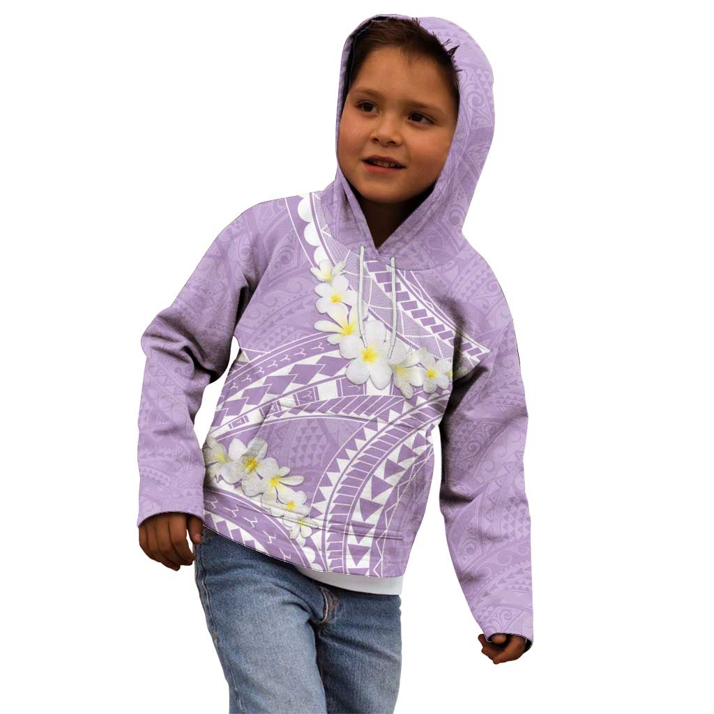 Polynesian Vintage Floral Kid Hoodie Lavender Motifs LT7 - Polynesian Pride