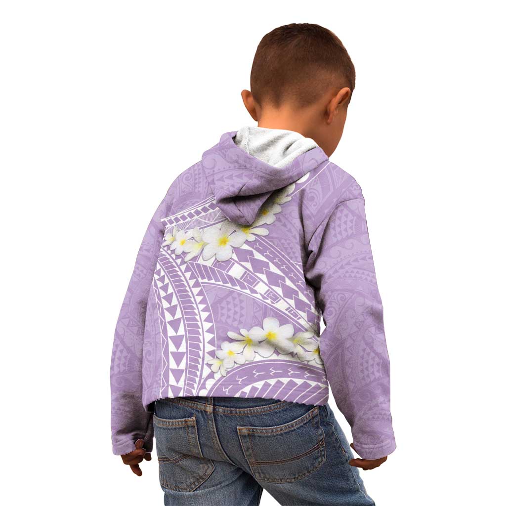 Polynesian Vintage Floral Kid Hoodie Lavender Motifs LT7 - Polynesian Pride