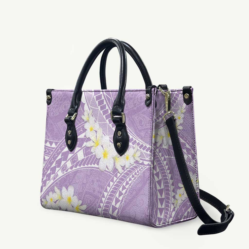 Polynesian Vintage Floral Leather Bag Lavender Motifs LT7 Lavender - Polynesian Pride