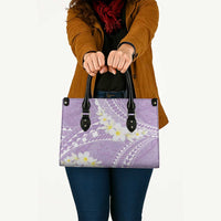 Polynesian Vintage Floral Leather Bag Lavender Motifs LT7 - Polynesian Pride