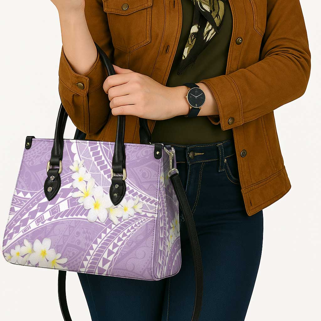 Polynesian Vintage Floral Leather Bag Lavender Motifs LT7 - Polynesian Pride