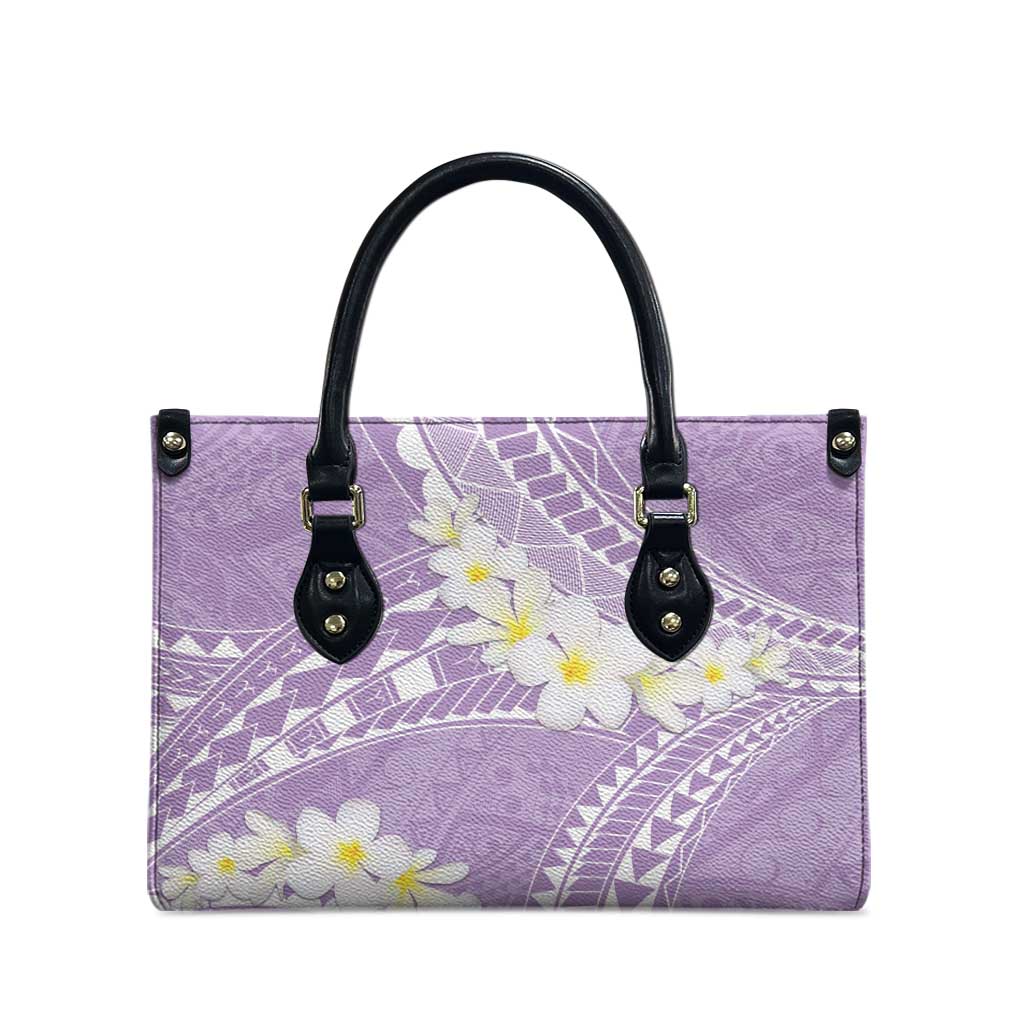 Polynesian Vintage Floral Leather Bag Lavender Motifs LT7 - Polynesian Pride