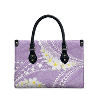 Polynesian Vintage Floral Leather Bag Lavender Motifs LT7 - Polynesian Pride