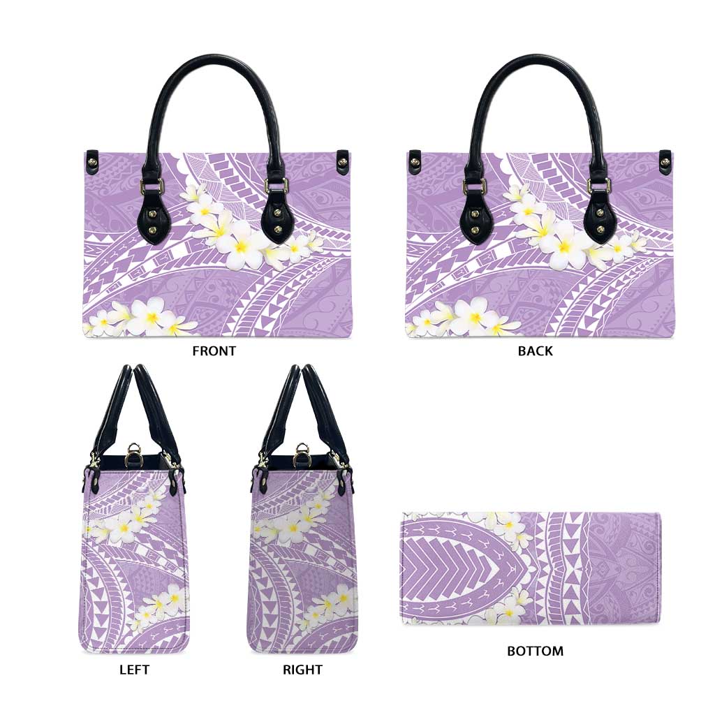 Polynesian Vintage Floral Leather Bag Lavender Motifs LT7 - Polynesian Pride