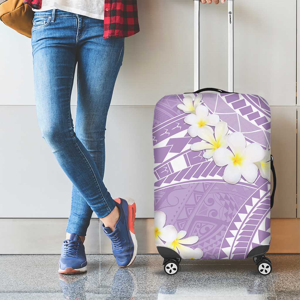Polynesian Vintage Floral Luggage Cover Lavender Motifs LT7 - Polynesian Pride