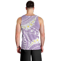 Polynesian Vintage Floral Men Tank Top Lavender Motifs LT7 - Polynesian Pride
